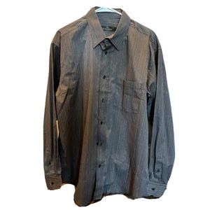 Bugatchi Men's Large Long Sleeve Collared Dress Shirt